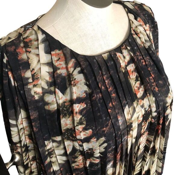 Loveriche Womens Dress M Black Long Bishop Sleeve Floral Whimsigoth Modest - Picture 5 of 6